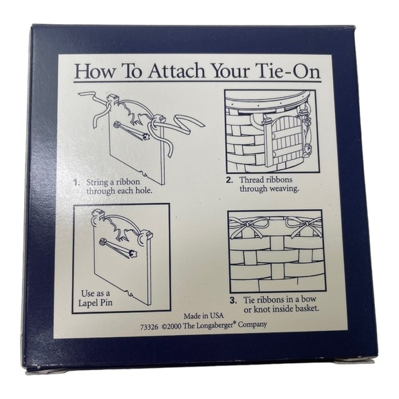 NIB Longaberger Collector’s Club Cottage Gate Basket Tie On/ Lapel Pin - Picture 2 of 3